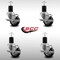 Service Caster 3'' SS Black Poly Swivel 1-3/4'' Expanding Stem Caster Set with Brake, 4PK SCC-SSEX20S314-PPUB-BLK-TLB-134-4 - alternate 4
